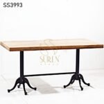 Cast Iron Leg Industrial Dining Table