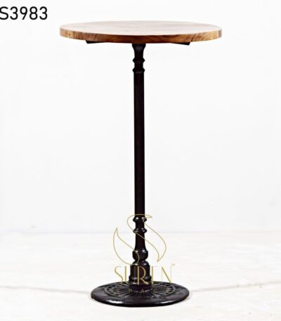 Cast Iron Adjustable Dining Cum Bar Table Casting Base Solid Wood Top High Table