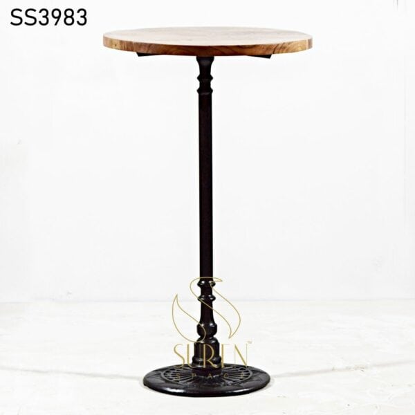 Casting Base Square Top High Table Casting Base Solid Wood Top High Table