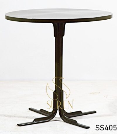 Industrial Small Round Bistro Chair Dark Grey Round Metal Table