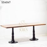 Duel Cast Iron Solid Wood Restaurant Table