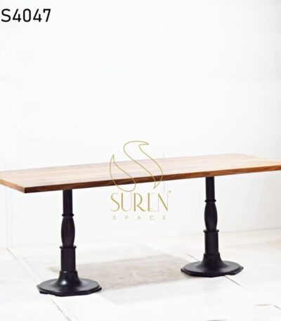Duel Cast Iron Solid Wood Restaurant Table