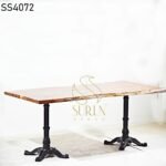 Folding Cast Iron Legs Live Edge Table