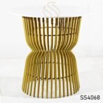 Golden Base White Marble Round Table