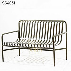 Home furniture Green Metal Outdoor Two Seater