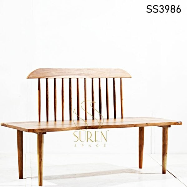 Sky Blue Metal Rest Bench Design Live Edge Solid Wood Bench Design 2