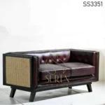 Natural-Cane-Solid-Wood-Leather-Two-Seater-Sofa-SURENSPACE