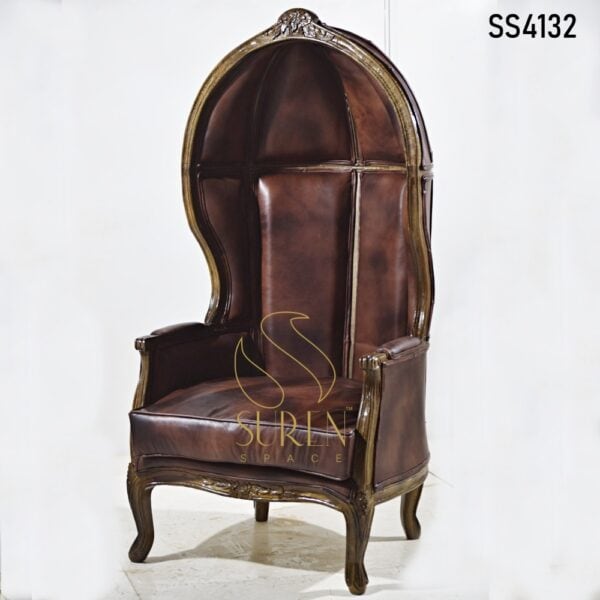 Brown Buff Leather Porter Chair