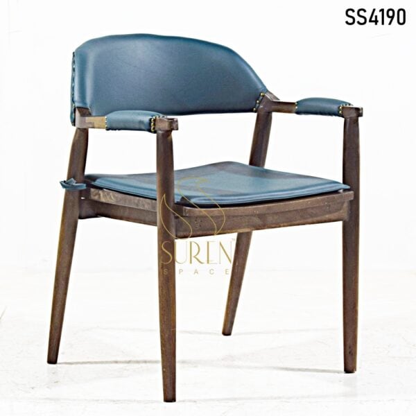 Curved Back Upholstered Chair Solid Wood Upholstered Chair 3