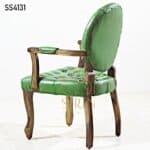 Tufted Green Carved Wood Chair Tufted Green Carved Wood Chair 1