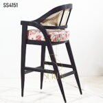 Black Wood Natural Cane High Chair Black Wood Natural Cane High Chair 1