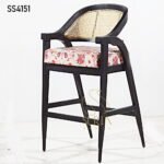 Black Wood Natural Cane High Chair