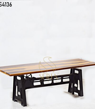 Cast Iron Height Adjustable Dining Table Design