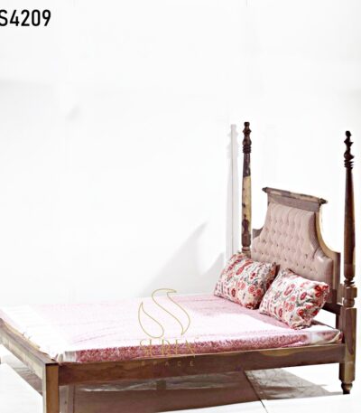 Indian Wood Carved Bed Design