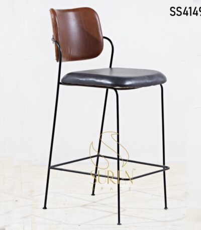 Natural Cane Black Finish Wooden Chair Metal Leatherette High Chair Design 2