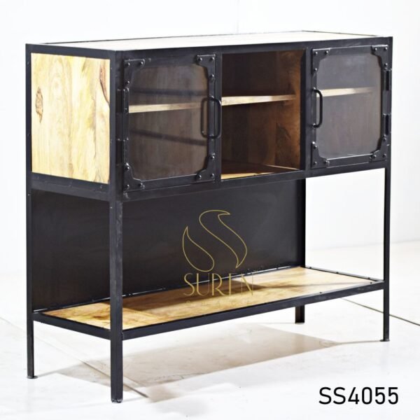 Metal Storage Cabinet Metal Wood Display Cabinet