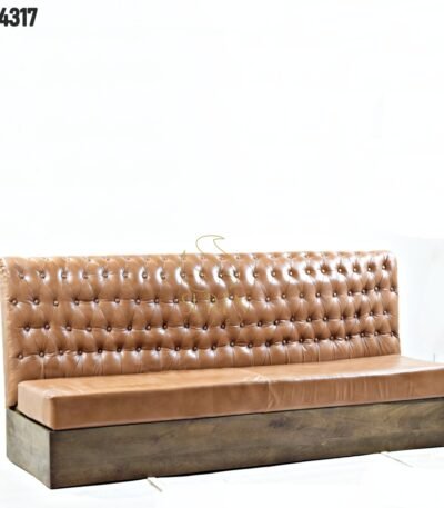 Genuine Leather Tufted Booth Sofa