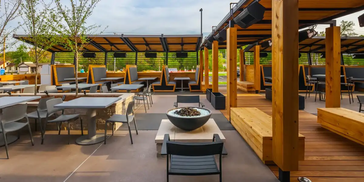 14 Restaurant Patio Ideas for Design Inspiration 2 Idea 1 Industrial Outdoor Flair-Restaurant Patio Ideas for Design Inspiration-SUREN SPACE