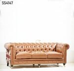 Tufted Chesterfield Leatherette Sofa