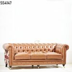 Tufted Chesterfield Leatherette Sofa