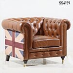 Tufted Chesterfield Single Seater Leatherette Sofa