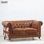 Tufted Chesterfield Two Seater Leatherette Sofa