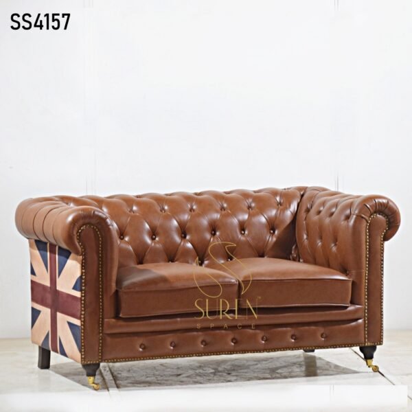 Tufted Chesterfield Leatherette Sofa Tufted Chesterfield Two Seater Leatherette Sofa