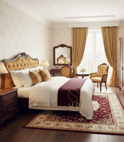 Carved Upholstered Resort Room Furniture