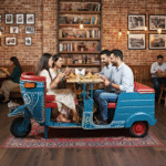 Handpainted Indian Tuk Tuk Restaurant Dining
