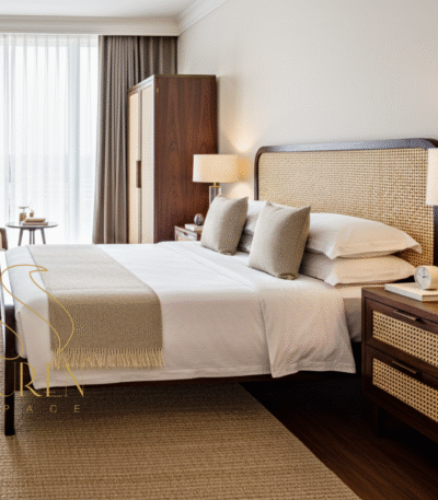 Natural Cane Boho Theme Resort Room Furniture