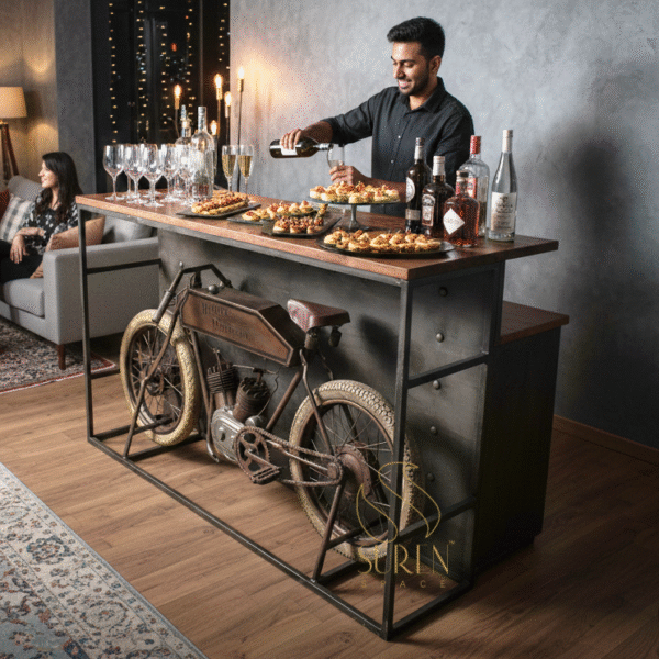 Old MotorCycle Design Industrial Banquet Counter Design