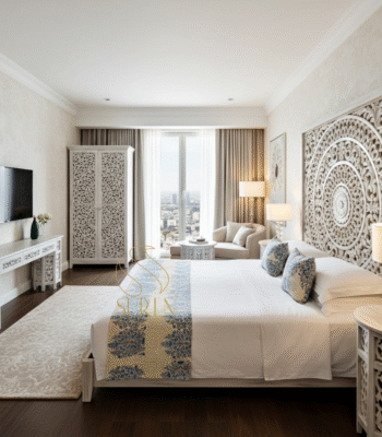 White Distress Heritage Theme Hotel Room Bedroom Set