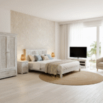 White Distress Hotel Room Furniture