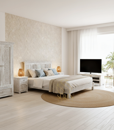 White Distress Hotel Room Furniture