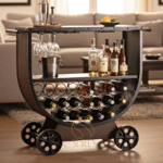 Cast iron Wheel Bar Cabinet